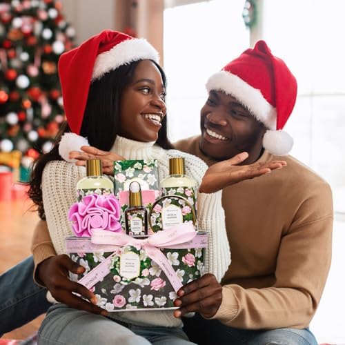 Gift Basket for Women, 8pcs Rose Jasmine Home Spa Self Care Gifts for Women - Image 7