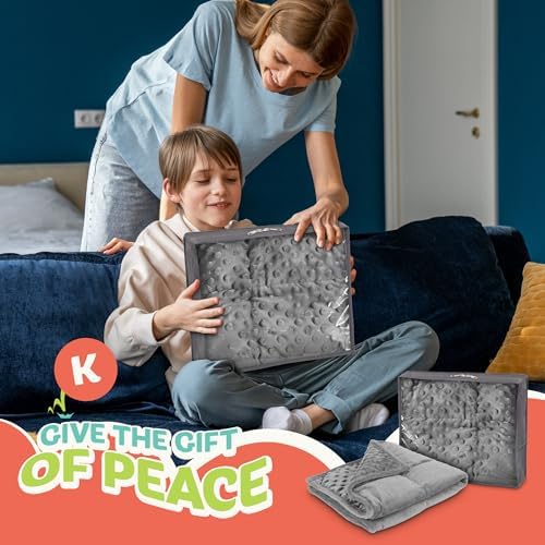 XL Weighted Blanket for Kids 5lb (Grey) 36x48 Inch, Plush Minky Kids Blanket with Travel Bag, Blanket for Ages 4 to 10 - Image 6