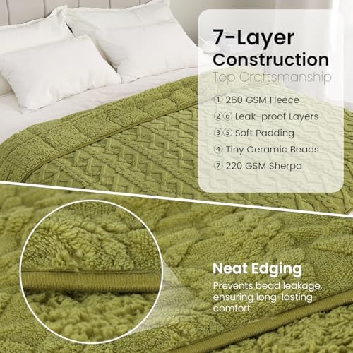 Drewin Weighted Blanket Twin Size for Adults 15lbs,Grass Green,48" x 72" - Image 6