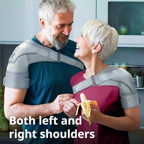FIGHTECH Rotator Cuff Shoulder Brace for Men and Women - 2 Sizes - Shoulder Support - Pain Relief - Gray - Large - Fits Most Men - Bicep 12-17" - Image 7