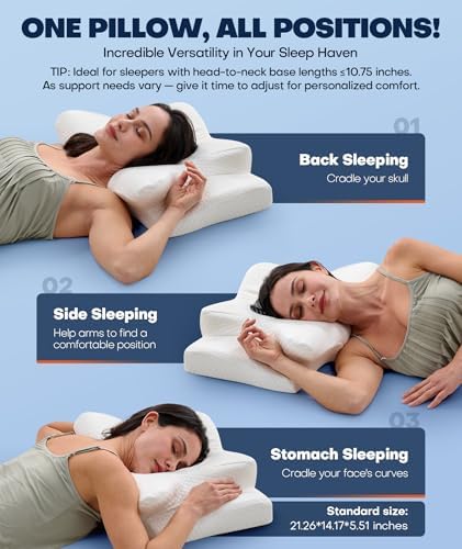 Sleep Doctor Approved Cervical Neck Pillow for Sleeping, Ergonomic Contour Side Sleeper Pillows for Adults, Cooling Orthopedic Pillow for Pain Relief Support, Memory Foam Pillows Back Stomach Sleepers - Image 7
