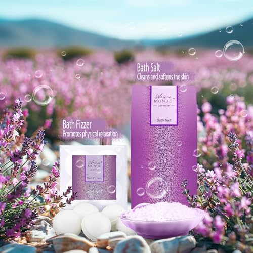Gift Basket Bath and Body Gifts Set, 8pcs Lavender Spa Gift Set for Women - Image 4