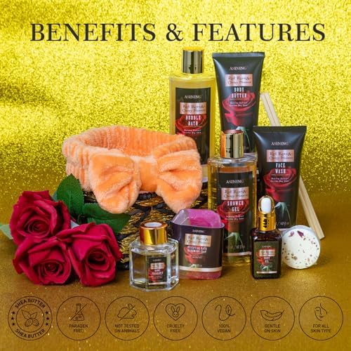 14Pcs Spa Gifts Skin Care Set - Luxurious Rose Spa Gift Baskets for Women - Image 4