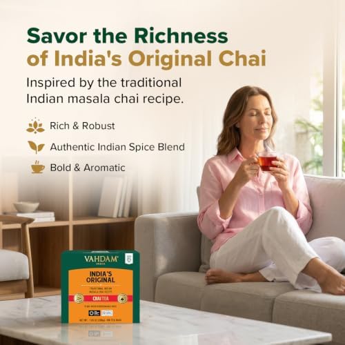 VAHDAM India's Original Masala Chai Tea Bags (100 Count) Pyramid Tea Bags - Image 4