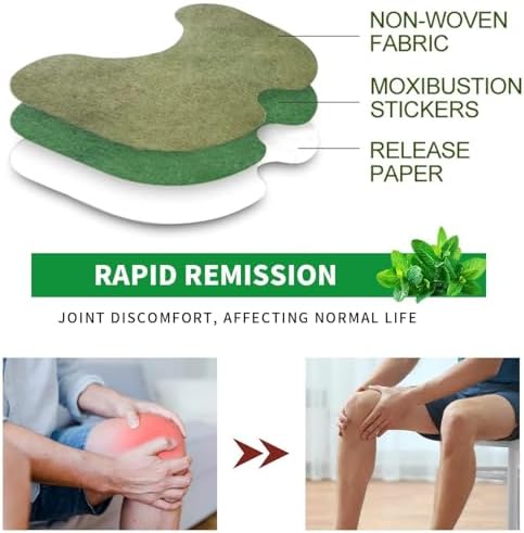 80Pcs Natural Knee Joint Patches,Herbal Patch Pad Balance,Mugwort Herbal Knee Patches,Long-Lasting Knee Comfort, Knee Joint Relief Patches - Image 2