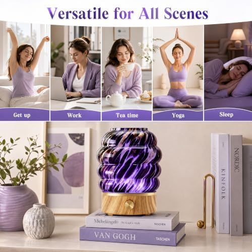 Glass Essential Oil Diffuser for Home - 180ml Ultrasonic Cool Mist Aromatherapy Diffuser for Essential Oils with 7 Led Night Light & Auto Shut-Off Protection for Home Office Bedroom Gifts for Women - Image 6