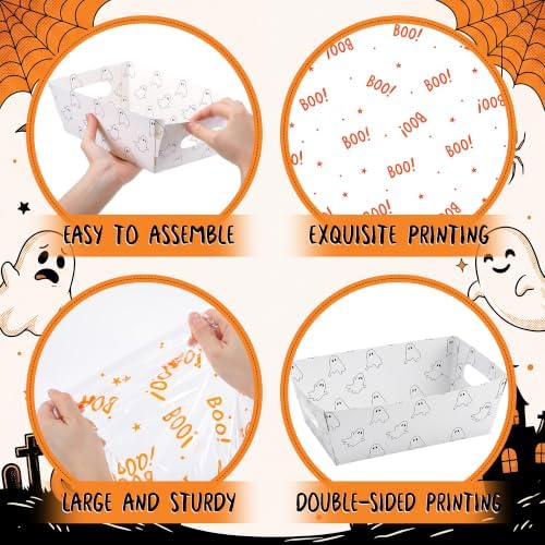 Maitys 24 Sets Halloween Empty Gift Baskets Bulk with Boo Cellophane Bags - Image 4