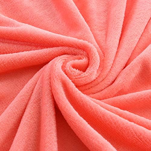 NANPIPER Flannel Fleece Living Coral Blanket Throw Size Luxury Microfiber Soft Throw 50" x 65" Fluffy Solid Throw Blanket for Couch/Bed - Image 7