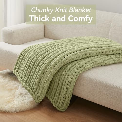 Negwoo Chunky Knit Throw Blanket, Knitted Throw Chenille Yarn, 50"*60" - Image 7