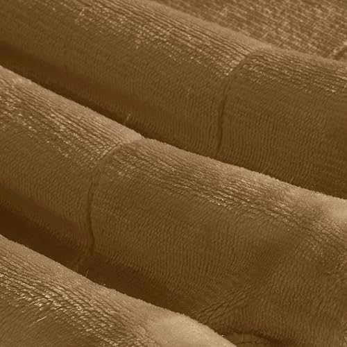 Elegant Comfort Ultra Soft Reversible Flannel Sherpa Blanket - Cozy Silky Fleece Throw for Couch, Bed - Plush Fuzzy Warm Winter Blanket for Gift, Twin, Taupe - Image 7