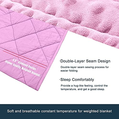 MAXTID Weighted Blanket for Kids, Pink 36"x48", Soft - Image 6