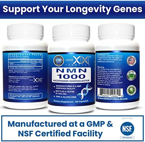 Genex Formulas NMN 1000mg Dose Stabilized Form 99% Pure Supplement 120 Caps - Image 7