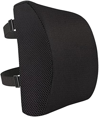 Amazon Basics Comfortable Seat Cushion & Lumbar Support for Office Chairs, Memory Foam with Cooling Gel, Non-Slip, Black - Image 2