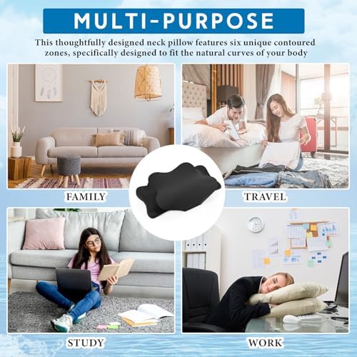 Hahafelt Cooling Cervical Pillowcase Cover with Envelope Closure (Only Pillow Case) Ergonomic Neck Pillowcase Smooth Soft Cool Pillow Cover for Side Back Stomach Sleepers(Black,Standard Size) - Image 7
