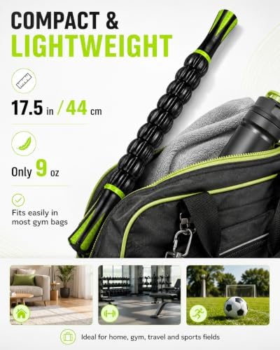 Massage Roller Stick for Muscles Deep Tissue, Portable Muscle Roller with 9 Independent ABS Rollers, 81 Contact Points, Dual-Grip Handles for Gym & Home Use - Image 6