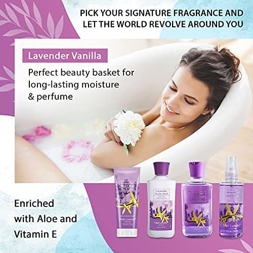 Lavender Vanilla Blush Bath & Body Kit, 3 Fl Oz, Ideal Skincare Gift Home Spa Set, Includes Body Lotion, Shower Gel, Body Cream, and Fragrance Mist,Birthday Mother's Day Gifts - Image 2