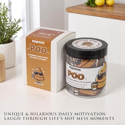 Positive Poo Jar – Funny Gag Gift for Men Women Teens 60 Hilarious Affirmations Cards, Unique Birthday Graduation Gifts for Daughter Son End of Year Student Gift Mothers Day Gifts for Mom Daughter - Image 4