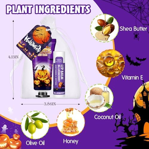 VESPRO 50 Pack Halloween Hand Cream and Lip Balm Set, Halloween Party Favor - Image 3