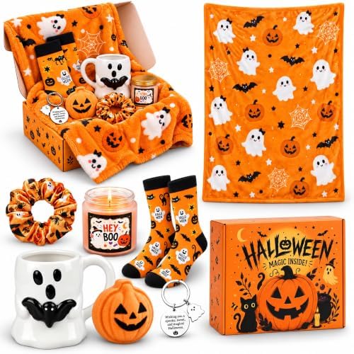 7 Pcs Large Boo Basket Stuffers Halloween Gifts Box for Women by Natonhi