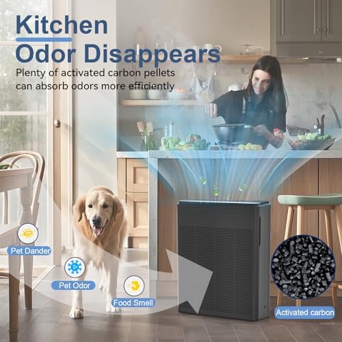 Air Purifiers for Home Large Room Up to 2000 Ft² with Washable Filters, AIUZLK H13 HEPA Filter,Bedroom Air Purifier for Pet,Air Cleaner for Smoke Pet Hair Dander Odor,P260 - Image 7