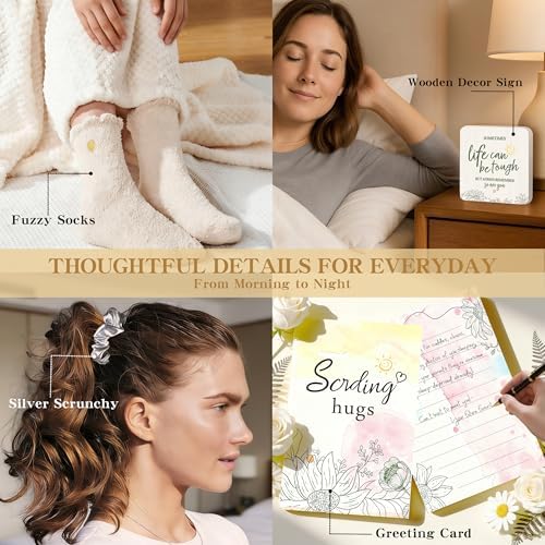 Birthday Gifts for Women - 11 Pcs Self Care Gift Basket Set for Mom Sister Friend - Get Well Soon Gift Box - Recovery After Surgery Care Package - Friendship Inspirational Cheer Up Thank You Present - Image 5