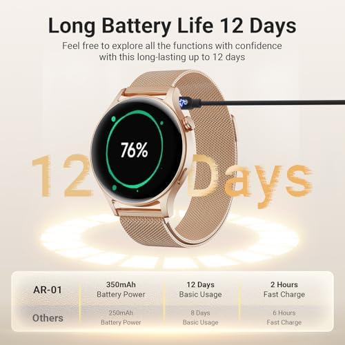 Smart Watch for Women, Compatible with Android Phones iPhone (Bronze) - Image 7