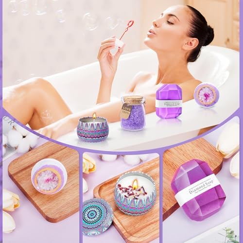 Birthday Gift for Women, Self Care Get Well Soon Gifts, Lavender Relaxing Spa Basket Care Package w/ Flannel Blanket 40 oz Tumbler, Unique Teacher Mother's Day Gifts for Mom Her Friend Sister Wife - Image 6