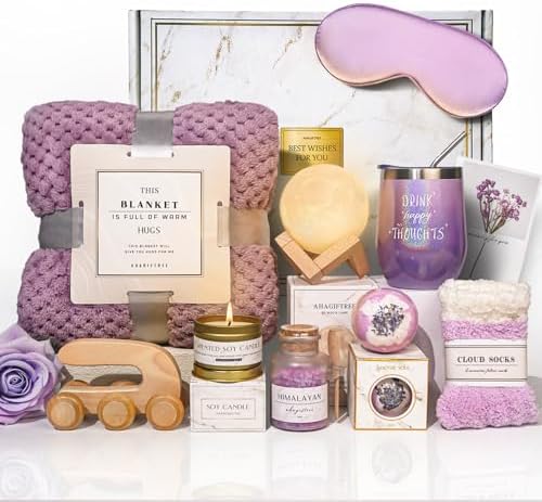 AHAGIFTREE Gift Baskets for Women,11PC Birthday Gifts,Think of You,Thankyou,self Care,Care Package,Relaxation,new Beginnings Gifts for Women,Friend,mom,Sister by Unknown