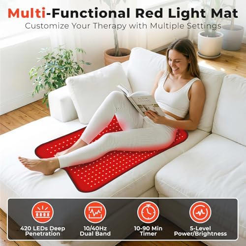 Red Light Therapy Mat for Body, Red Lights Pad with 660nm&850nm Infrared Light Therapy Mat, Chirstmas Birthday Festival Gift for Women Men Father Dad Mother Mom Lover Elderly 31.5''*24'' - Image 7