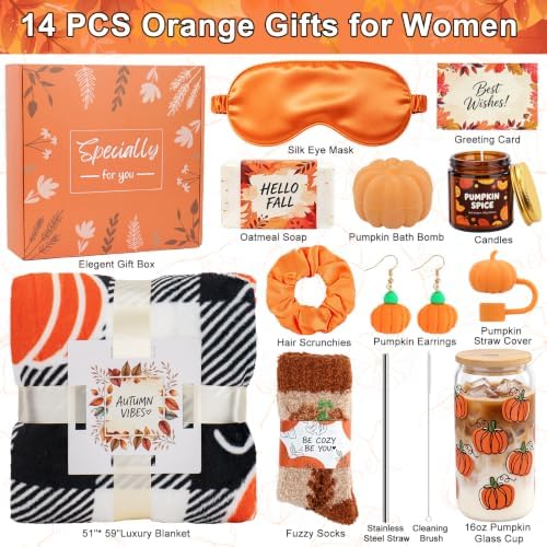 Fall Gifts for Women, Orange Halloween Boo Basket Stuffers, Pumpkin Gifts - Image 2