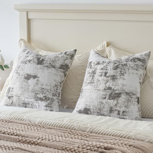 FUTEI Pack of 2 Faux Cashmere Throw Pillow Covers 20x20 Inch, Black White - Image 6