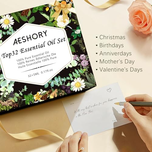 Essential Oils Set - 32x5ml Pure Aromatherapy Essential Oils Kit for Diffuser, Humidifier, Aromatherapy, Massage, Skin & Hair Care - Lavender, Tea Tree, Eucalyptus, Sandalwood, Peppermint, Rosemary - Image 7
