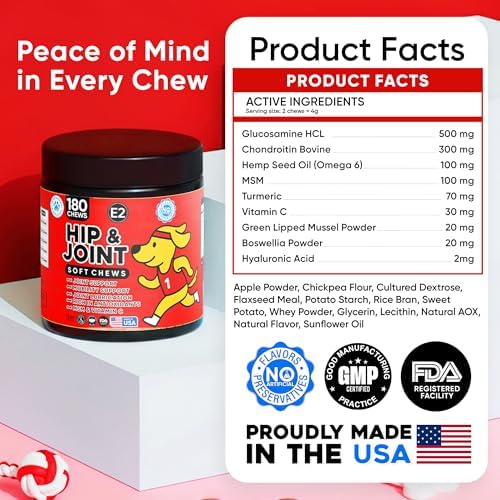 Hip & Joint Supplement for Dogs - Dog Treats with Glucosamine Chondroitin & Hyaluronic Acid - Chews for Mobility Support - Pain and Inflammation Relief - Tasty Dog Supplements for Comfort - 180 Count - Image 6