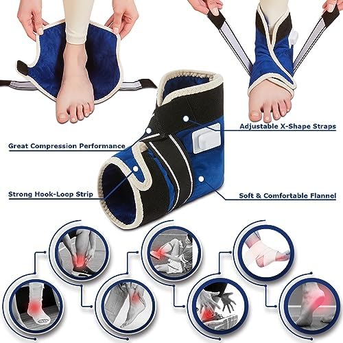 CAMECO 1 Pack Ankle Heating Pad for Pain Relief Arthritis, Heated Foot Ankle Wrap for Sprains, Achilles Tendonitis, Plantar Fasciitis | 86℉-158℉ Temp | 0-90Min Auto Shut Off (Blue) - Image 2