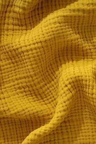 Muslin Blanket - Pure 100% Turkish Cotton Airy Soft Light Versatile Gauze Throw Blanket for Bed, Couch, Sofa (Mustard Yellow, Twin XL Size (71" x 95" inch)) - Image 6