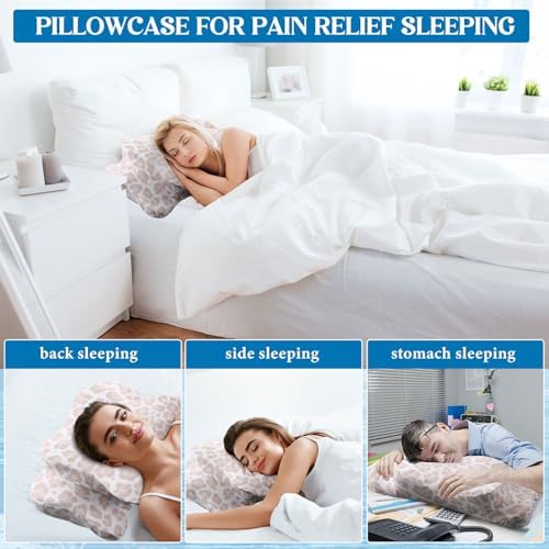 Hahafelt Cooling Cervical Neck Pillowcase,Leopard Print Color,Queen Size - Image 6