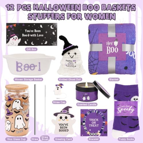 12 Pcs Halloween Boo Baskets Stuffers for Women (Purple) - Image 2