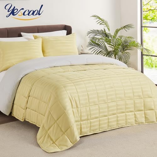 Weighted Blanket for Adults (25 lbs, 60" x 80", Mustard yellow Stripes) Heavy Blanket for Sleeping Perfect for 240-260 lbs, Queen Size Breathable Blanket with Premium Glass Bead, Machine Washable - Image 6