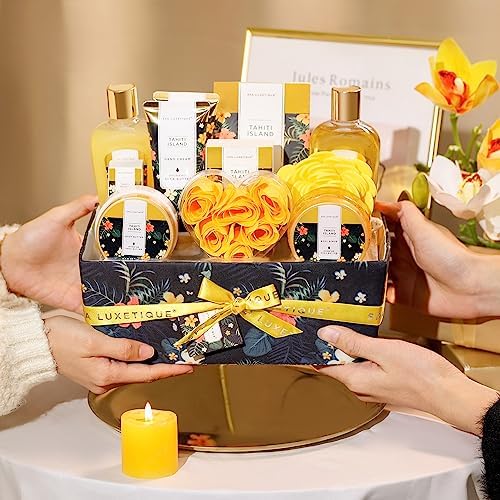 Spa Luxetique Bath Gift Set - 12pcs Spa Gift Basket With Bubble Bath, Bath Bombs, Essential Oil, Body Scrub, Hand Cream - Perfect for Mom's Birthday or Mother's Day - Image 6