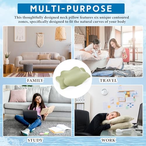 Hahafelt Cooling Cervical Pillowcase Cover with Envelope Closure (Only Pillow Case) Ergonomic Neck Pillowcase Smooth Soft Cool Pillow Cover for Side Back Stomach Sleepers (Sage Green,Queen Size) - Image 7