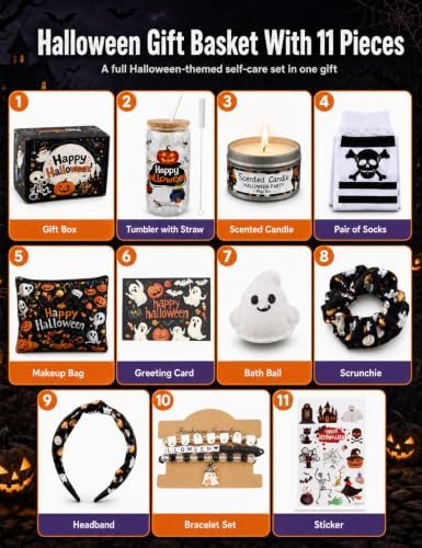 11 Pcs Halloween Boo Basket Stuffer for Women, Build a Boo Basket Kit - Image 3