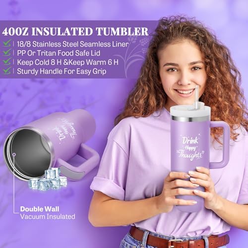 Birthday Gift for Women, Self Care Get Well Soon Gifts, Lavender Relaxing Spa Basket Care Package w/ Flannel Blanket 40 oz Tumbler, Unique Teacher Mother's Day Gifts for Mom Her Friend Sister Wife - Image 5