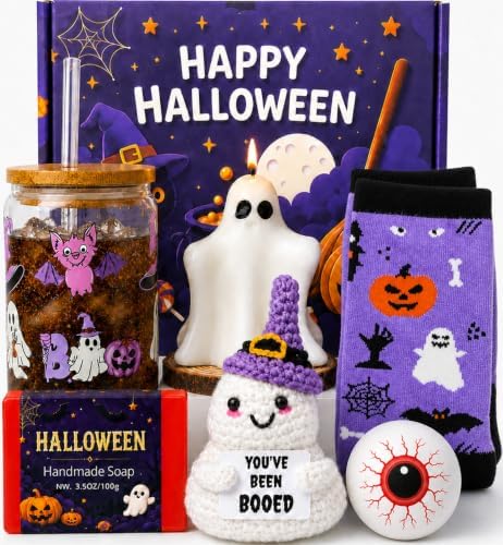 Halloween Gifts for Women Boo Basket with Ghost Cup Self Care Gift Box by Teliles