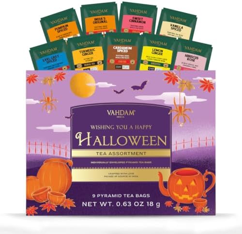 VAHDAM LIMITED EDITION - Halloween Tea Gift Set (9 Unique Pyramid Teabags) by Unknown