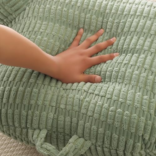 Reading Pillow for Sitting in Bed with Arm,Green Corduroy,M - Image 6