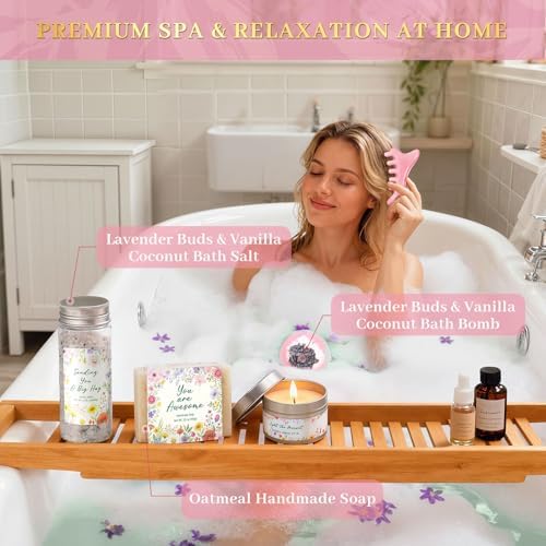 Birthday Gift Basket for Women Self Care Spa Gift Set - Image 6