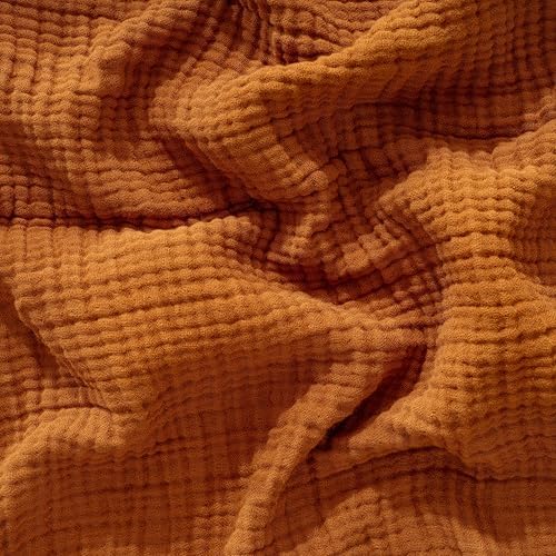 Muslin Blanket - Pure 100% Turkish Cotton Airy Soft Light Versatile Gauze Throw Blanket for Bed, Couch, Sofa (Cinnamon Brown, Twin XL Size (71" x 95" inch)) - Image 6