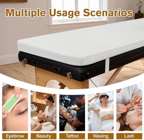 Massage Bed Topper 73x29x2 Inch Lash Bed Foam Topper with Removable Cover and Elastic Bands Non-Slip Massage Table Pad for Spa Lash Extensions Salon - Image 7