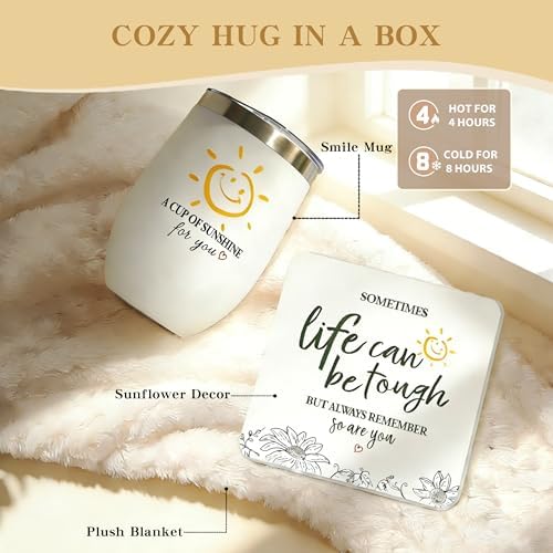 Birthday Gifts for Women - 11 Pcs Self Care Gift Basket Set for Mom Sister Friend - Get Well Soon Gift Box - Recovery After Surgery Care Package - Friendship Inspirational Cheer Up Thank You Present - Image 3