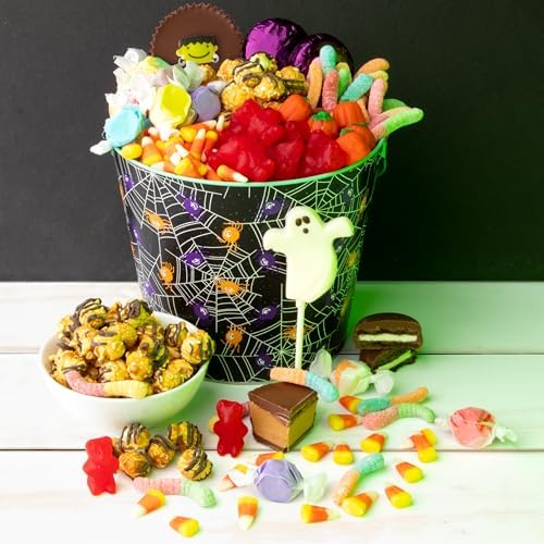 Halloween Spooky Basket Gift with Candy, Chocolate and Halloween Treats, Boo Baskets by AGiftInside